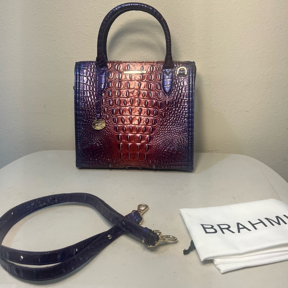 Brahmin small Caroline Multicolor Crocodile Embossed Satchel - Picture 2 of 6